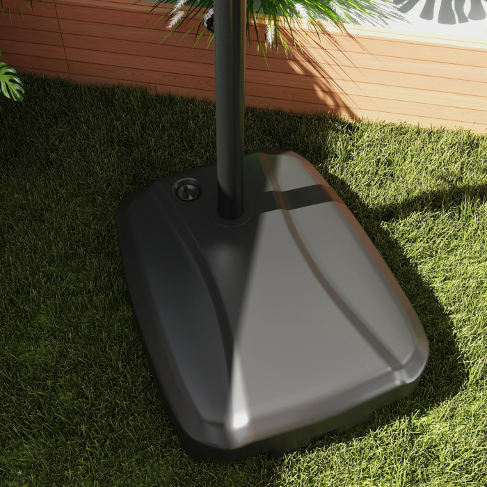  Umbrela Suspendata 2.5x2.5 m cu Baza Umpluta, Manivela si Cap inclinabil, Gri inchis [8]