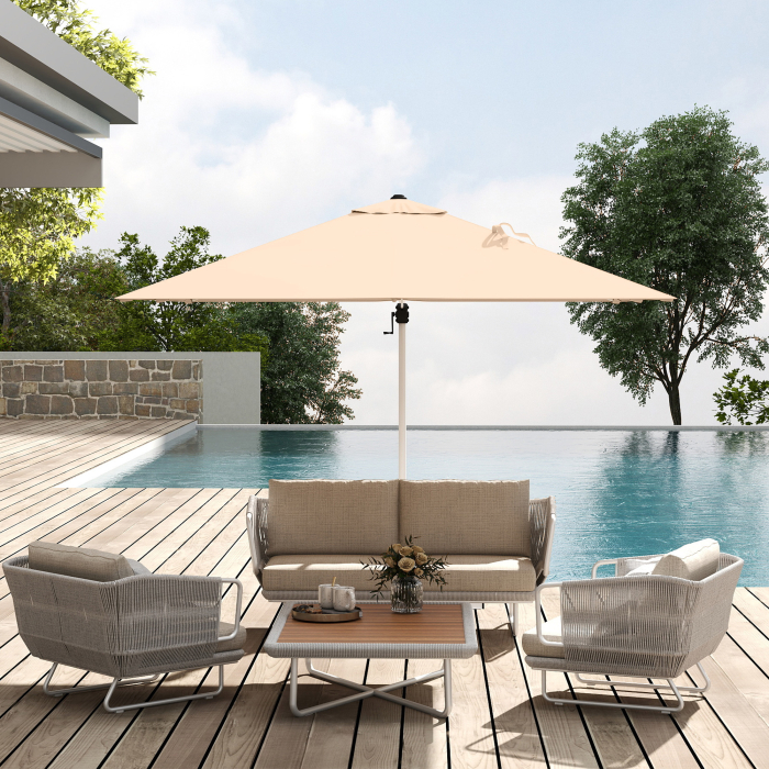  Umbrela Suspendata inclinabila cu Manivela si Baza in Cruce, UPF50+, Kaki [9]