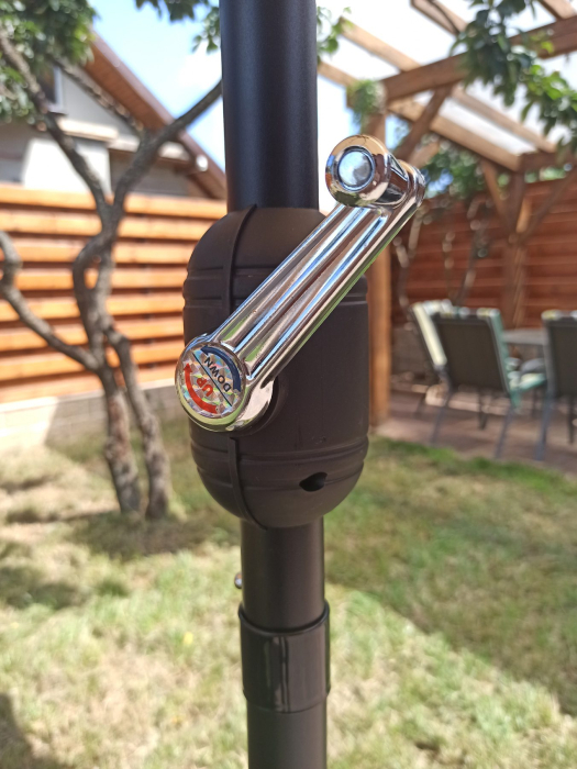 Umbrela terasa gradina, cu manivela si inclinare, diametru 300cm, Taupe [5]