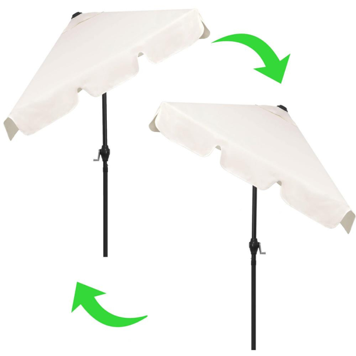 Umbrela terasa sau gradina reglabila, inclinare 2 directii, protectie UV UPF 50+, 195x122 cm, ecru [17]