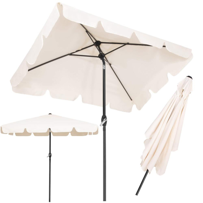 Umbrela terasa sau gradina reglabila, inclinare 2 directii, protectie UV UPF 50+, 195x122 cm, ecru [3]