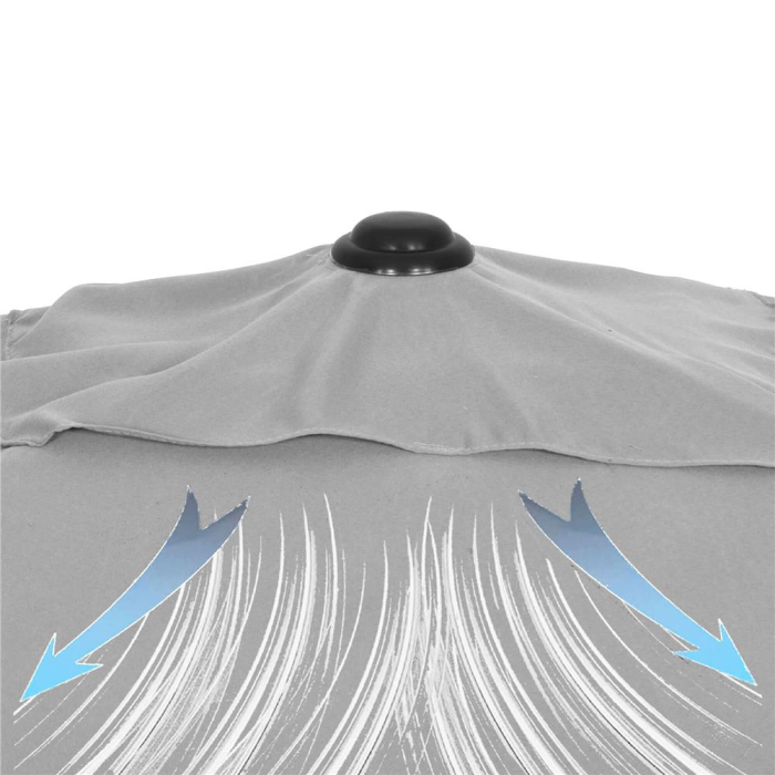 Umbrela terasa sau gradina reglabila, inclinare 2 directii, protectie UV UPF 50+, 195x122 cm, gri deschis [20]