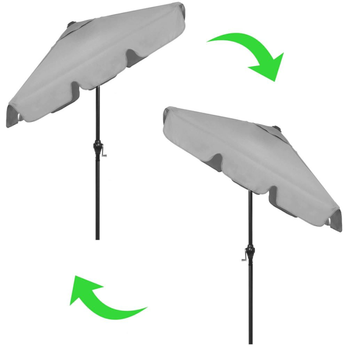 Umbrela terasa sau gradina reglabila, inclinare 2 directii, protectie UV UPF 50+, 195x122 cm, gri deschis [21]