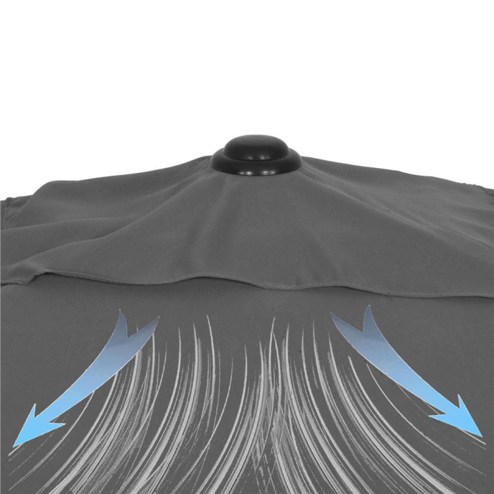 Umbrela terasa sau gradina reglabila, inclinare 2 directii, protectie UV UPF 50+, 195x122 cm, gri inchis [20]