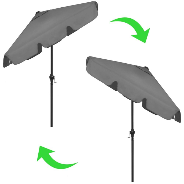 Umbrela terasa sau gradina reglabila, inclinare 2 directii, protectie UV UPF 50+, 195x122 cm, gri inchis [21]