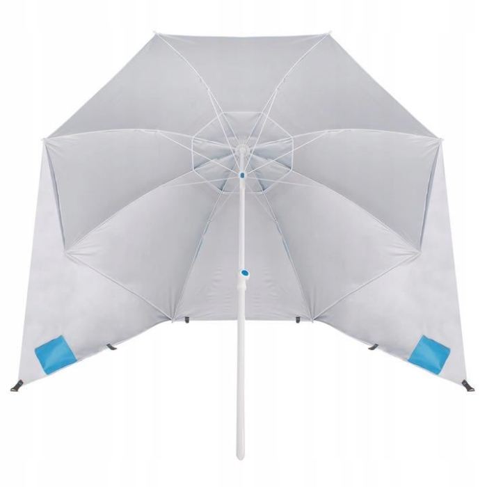 Umbrela tip cort de plaja XXL, cu 2 pereti laterali, BU14S, inaltime reglabila 140-220 cm, albastru [7]