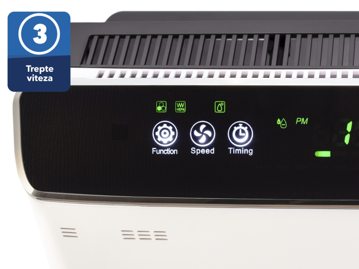 Umidificator Daewoo DAP400, 75 W, 3 trepte, 2.4 l, 452 mm, 438 mm, 233 mm, 60 autonomie h, 45 decibeli, Alb [16]