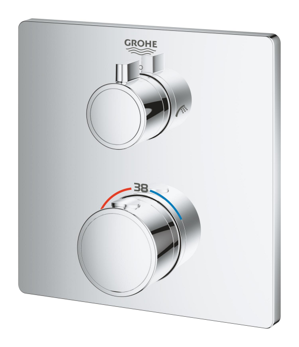 Unitate comanda cada Grohe 24080000, 1 bar, 158 mm, 10 mm, 2 iesiri, 1 functii palarie dus, 1/2 dimensiune racord, Crom [3]