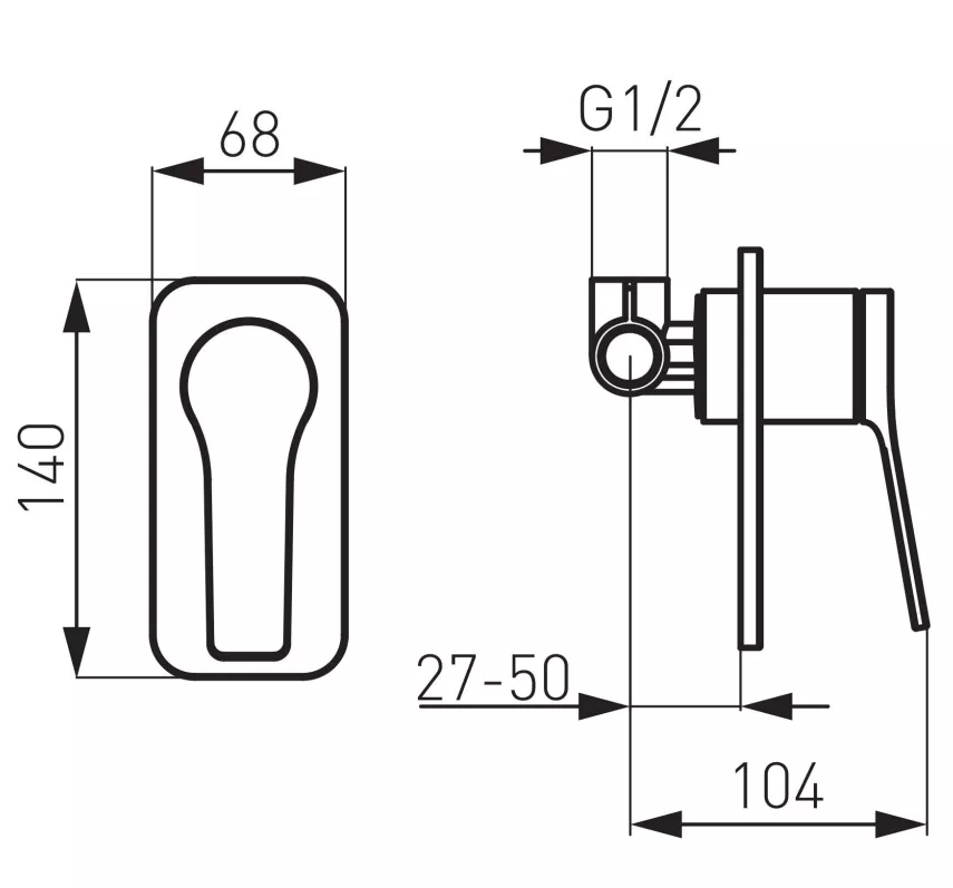 Unitate comanda FDesign Seppia FD1-SPA-7PA-25, 1/2'', incastrat, 1 iesire 1/2'', valva inclusa, mat, negru / cupru [2]