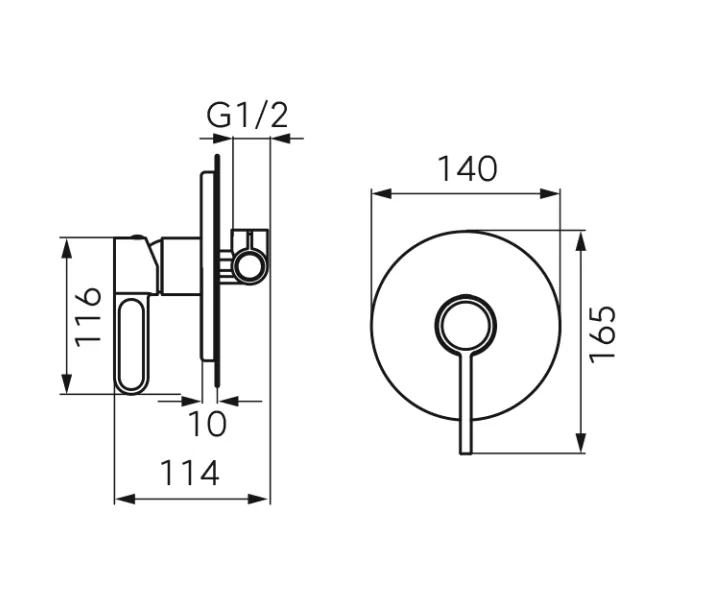Unitate comanda FDesign Zaffiro FD1-ZFR-7PA-55, 1/2'', aparenta, 1 iesire 1/2'', valva inclusa, lucios, auriu [2]