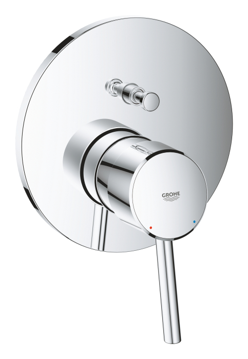 Unitate comanda Grohe 24054001, 1 bar, 158 mm, 10 mm, 2 iesiri, 1 functii palarie dus, 1/2 dimensiune racord, Crom [2]