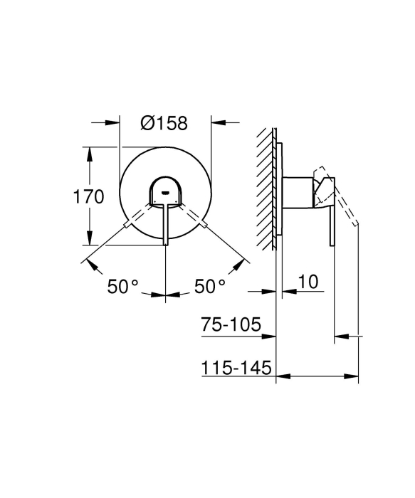 Unitate comanda Grohe 24059AL3, Plus, 1 iesire, necesita valva, mat, grafit [4]
