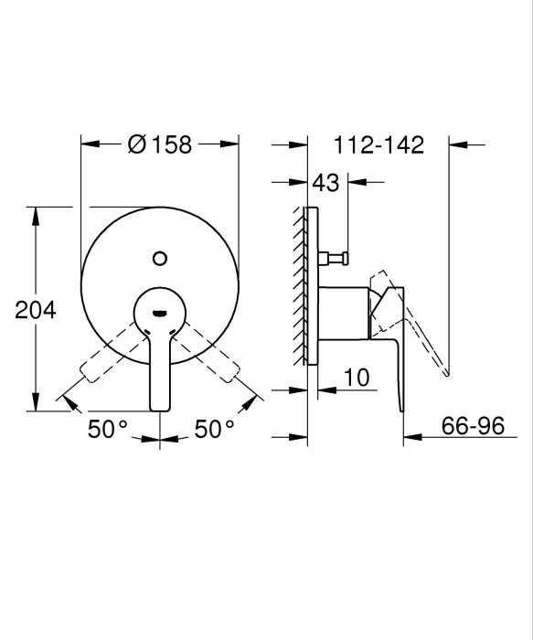 Unitate comanda Grohe 24064DL1, Lineare, 2 functii, diverter, necesita valva, mat, cupru [7]