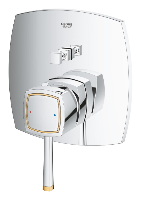 Unitate comanda Grohe 24068IG0, Grandera, 1/2'', 2 iesiri, necesita valva, crom / auriu [3]