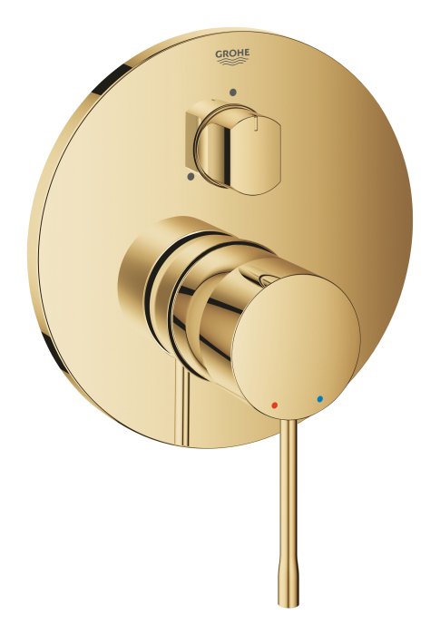 Unitate comanda Grohe 24092GL1, Essence, aparenta, monocomanda, diverter, 3 iesiri, necesita set fixare, lucios, auriu [2]
