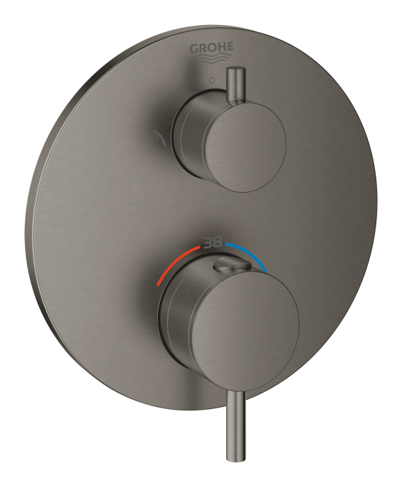Unitate comanda Grohe 24135AL3, Atrio, 1/2'', termostat, 2 iesiri, necesita valva, mat, grafit [3]