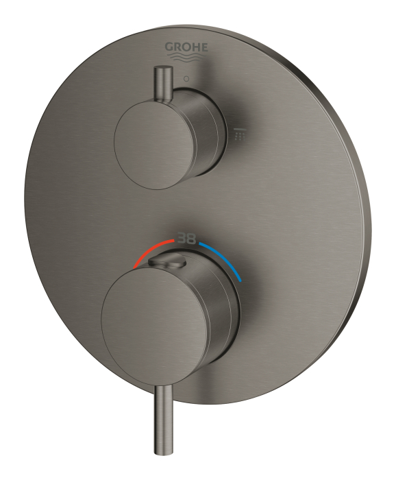 Unitate comanda Grohe 24135AL3, Atrio, 1/2'', termostat, 2 iesiri, necesita valva, mat, grafit [2]
