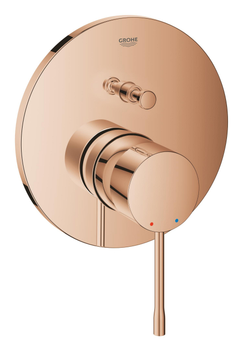 Unitate comanda Grohe 24167DA1, Essence, aparenta, 2 iesiri, diverter, necesita valva, lucios, cupru [2]
