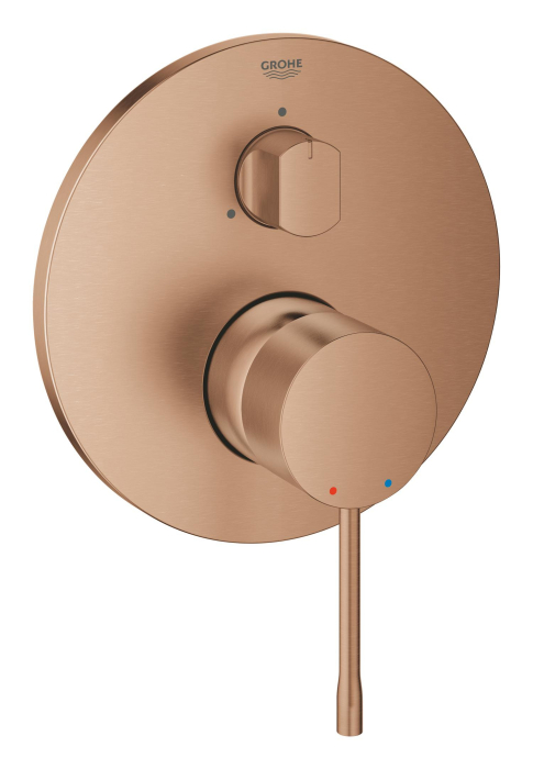 Unitate comanda Grohe 24169DL1, Essence, aparenta, 3 iesiri, diverter, necesita valva, mat, cupru [2]