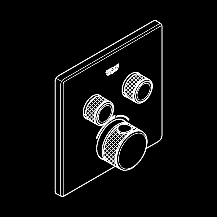 Unitate comanda Grohe 291242430, 1 bar, 158 mm, 10 mm, 2 iesiri, 1 functii palarie dus, 1/2 dimensiune racord, Negru [14]