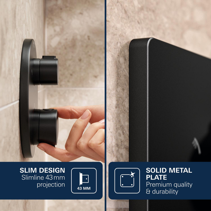 Unitate comanda Grohe 291242430, 1 bar, 158 mm, 10 mm, 2 iesiri, 1 functii palarie dus, 1/2 dimensiune racord, Negru [11]