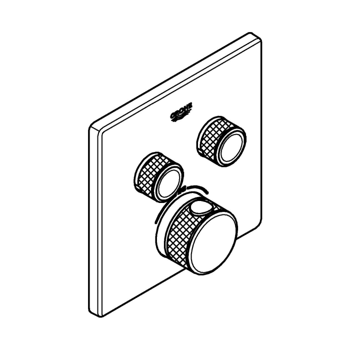 Unitate comanda Grohe 29124DC0, Grohtherm SmartControl, 2 iesiri, termostat, necesita valva, mat, otel satinat [3]