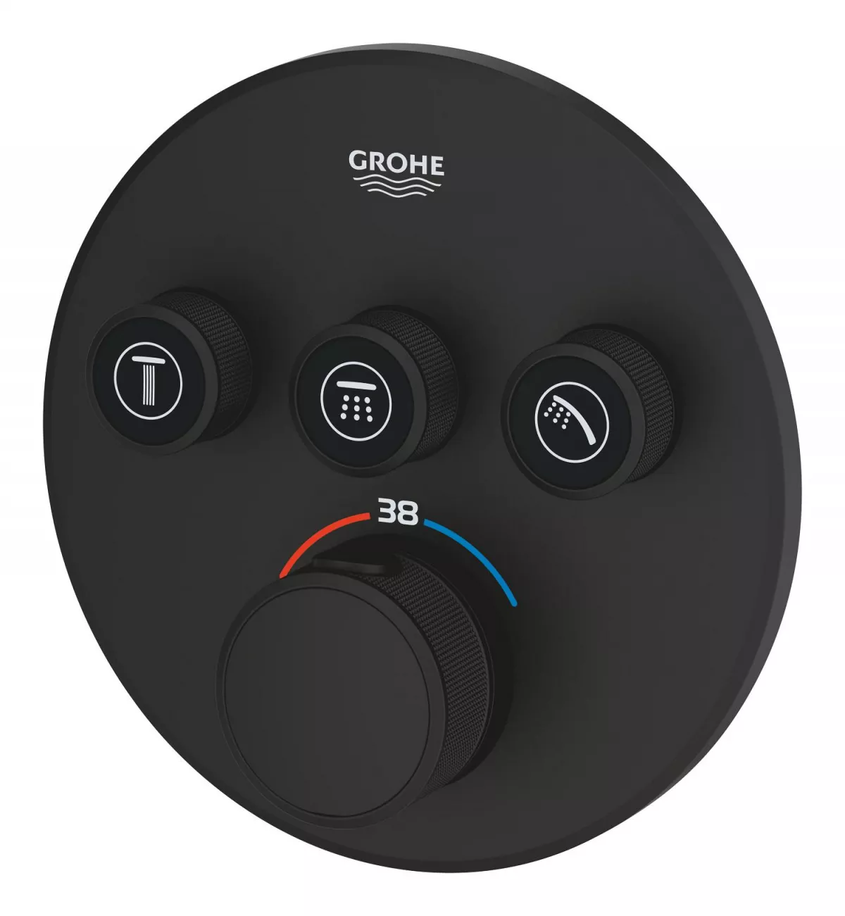 Unitate comanda Grohe SmartControl, termostat, 3 iesiri, necesita valva, mat, negru, 29508KF0 [4]