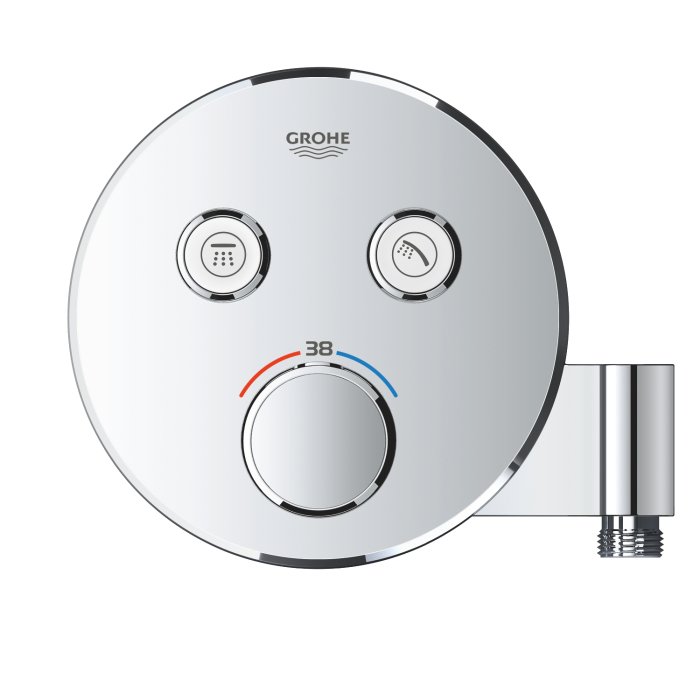 Unitate control Grohe 29120000, 1.2 bar, 158 mm, 181 mm, 14 mm, 2 iesiri, 1 functii palarie dus, Crom [2]