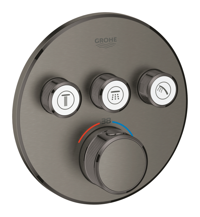 Unitate control Grohe 29121AL0, Grohtherm Smartcontrol, 3 iesiri, termostat, necesita set fixare, mat, grafit [2]