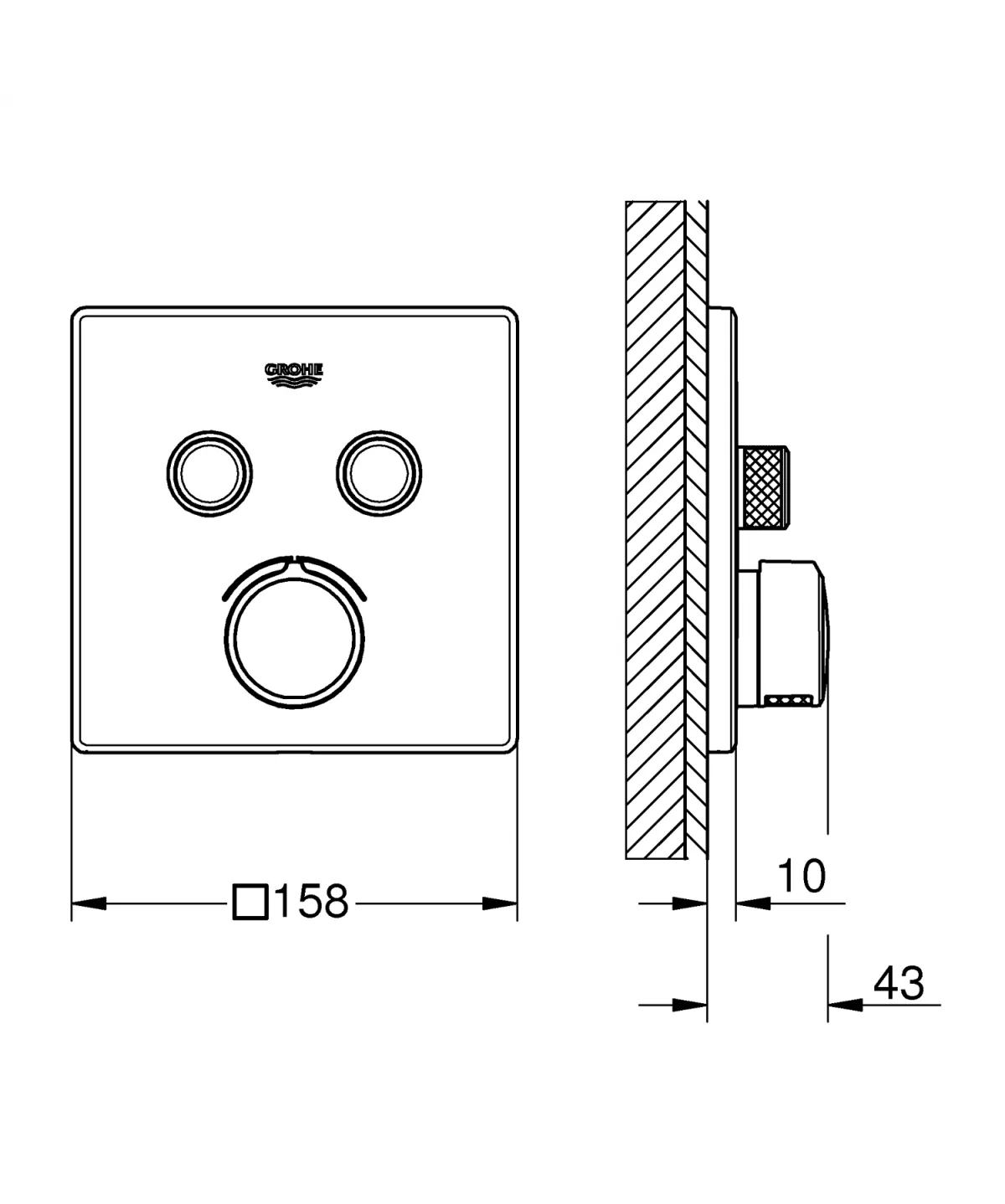 Unitate control Grohe Smartcontrol 29148000, 1/2'', 2 iesiri, necesita set fixare, crom [4]