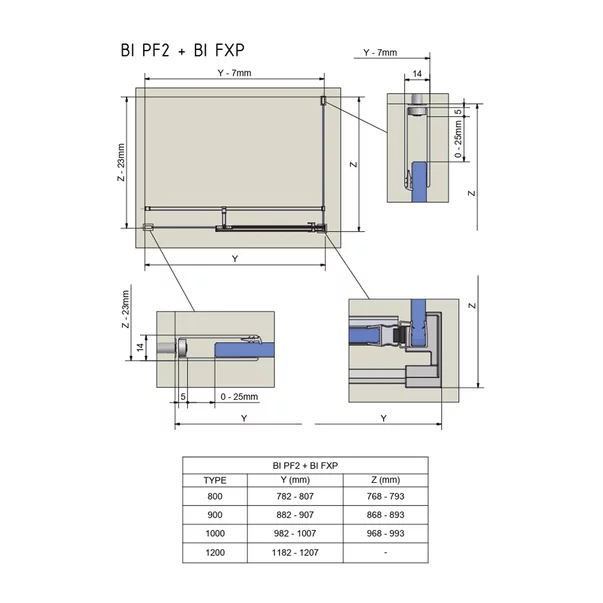 Usa de nisa batanta Roth Elegant Neo Line 90 cm sticla 8 mm crom [2]