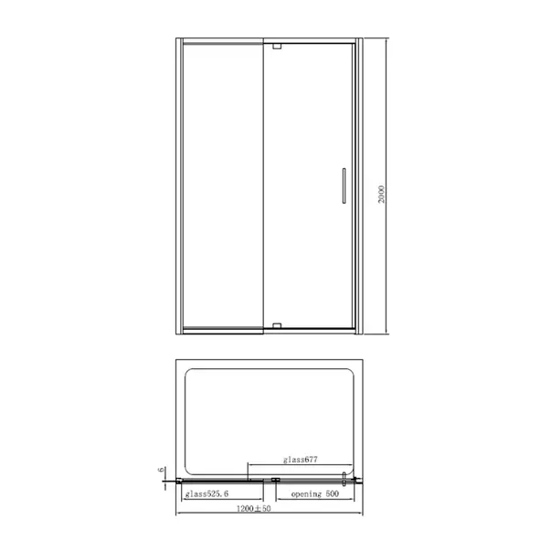 Usa de nisa pivotanta Mediterraneo Anda 120 cm sticla 6 mm crom [3]