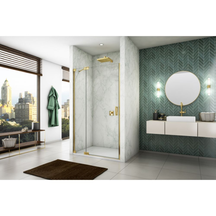 Usa dus batanta 100x200 cm cu segment fix Sanswiss Cadura auriu lucios deschidere stanga [2]