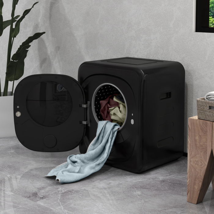  Uscator cu Aer, Capacitate 4kg, Timer si Program Smart, din Otel Inoxidabil si ABS, 48x40x56 cm, Negru [9]