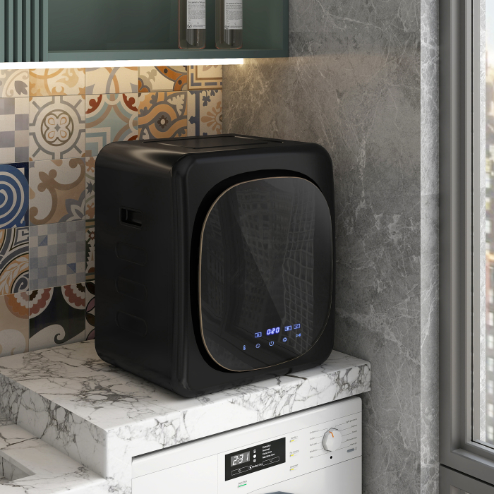  Uscator cu Aer, Capacitate 4kg, Timer si Program Smart, din Otel Inoxidabil si ABS, 48x40x56 cm, Negru [2]
