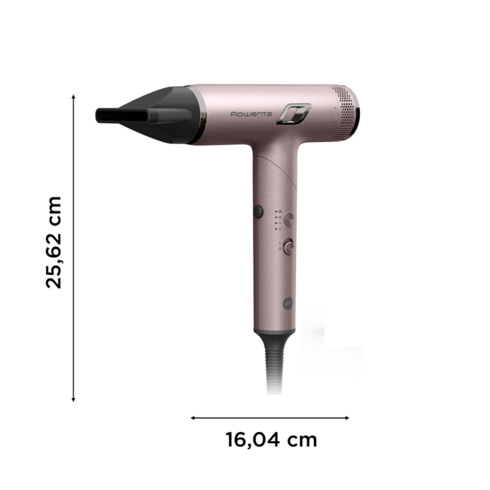 Uscator de par pliabil Rowenta Nano HY8530E0, 1700W, 3 trepte de viteza, 3 trepte de temperatura, 2 concentratoare, functie aer rece, generator de ioni, grilaj detasabil, roz & negru [12]