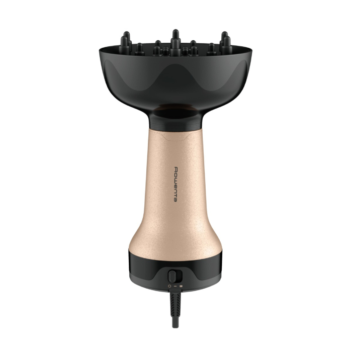 Uscator de par Rowenta Curl Harmony 3 in 1 CV7D30E0, 700 W, 2 trepte de viteza si temperatura, generator de ioni, grila detasabila, geanta de transport, crem & negru [19]