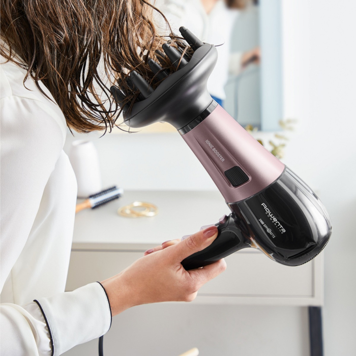 Uscator de par Rowenta PowerLine CV5940F0, 2400W, functie Effiwats, invelis cashmere keratin, tehnologie Ionic booster, negru/roz [5]