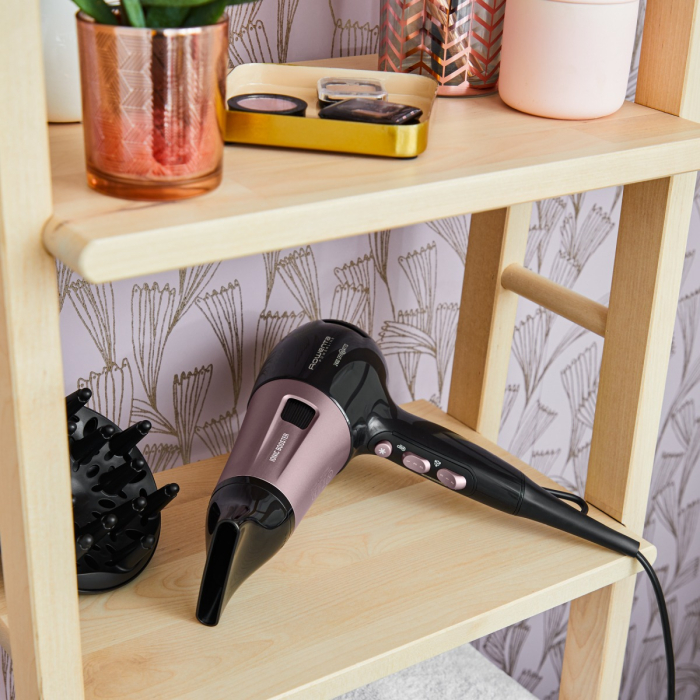 Uscator de par Rowenta PowerLine CV5940F0, 2400W, functie Effiwats, invelis cashmere keratin, tehnologie Ionic booster, negru/roz [6]