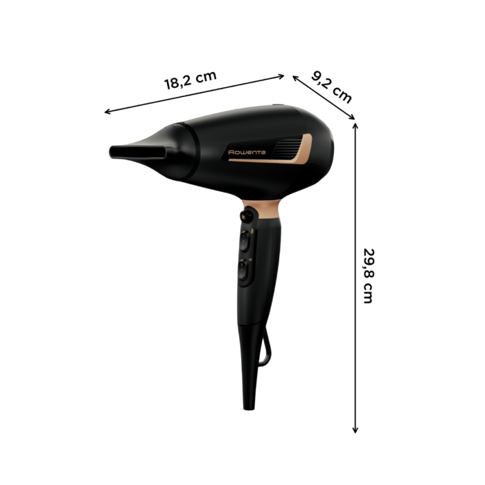 Uscator de par Rowenta Pro Expert CV8840F0, 2200 W, 3 trepte de temperatura, 2 trepte de viteza, jet de aer rece, 2 concentratoare, 1 diffuser, negru [9]