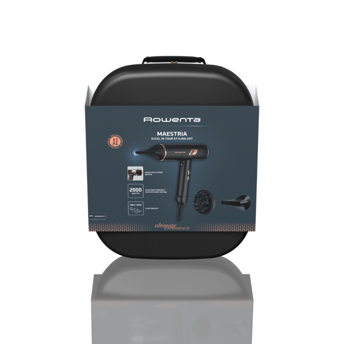 Uscator de par Rowenta Ultimate Experience Maestria CV9920F3, 2000 W, 3 trepte de viteza si temperatura, set complet de accesorii, jet de aer rece, negru & maro [7]