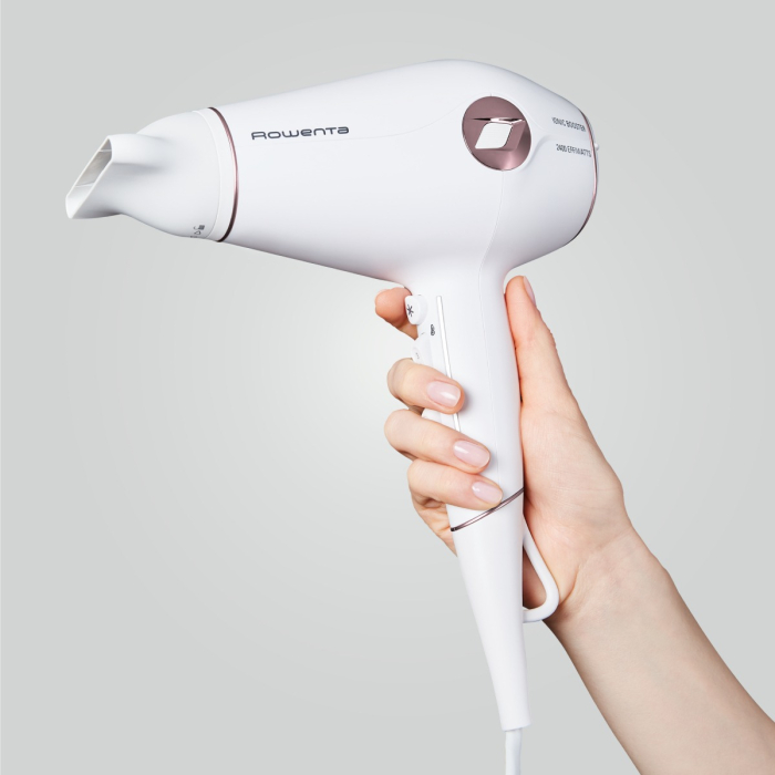 Uscator de par Rowenta Volumizer CV6135F0, 1800 W, 2 trepte de viteza, 3 trepte de temperatura, jet de aer rece, 1 concentrator, alb 1 diffuser, alb [4]