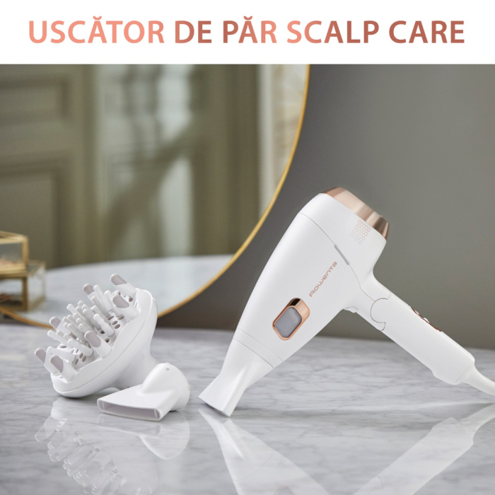 Uscator de par Ultimate Experience Scalp Care CV9240F0, 2200W, Active scalp revitalizer, functie Advanced Care, tehnologie Ionic Booster, alb [5]