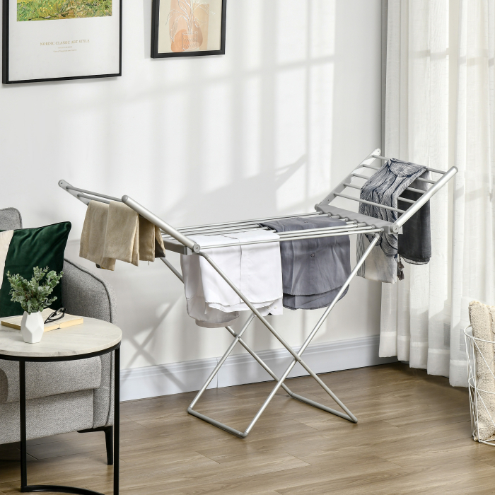  Uscator electric pliabil pentru rufe, cu aripi extensibile, eficient energetic, pentru interior [2]