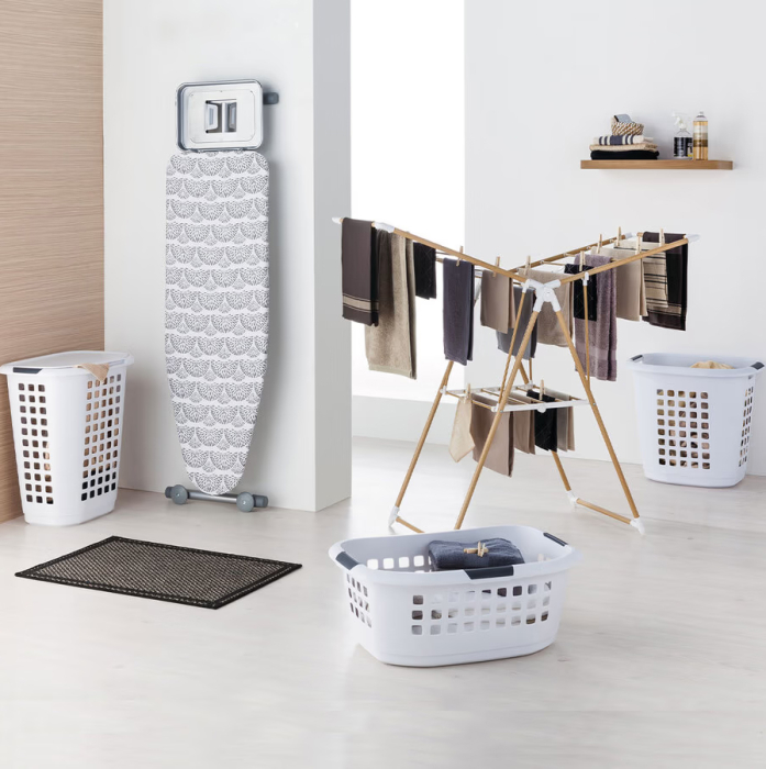 Uscator rufe 5Five Bara cu aripi laterale, efect lemn, ABS si spuma PVC, 138x51x90 cm, maro [2]