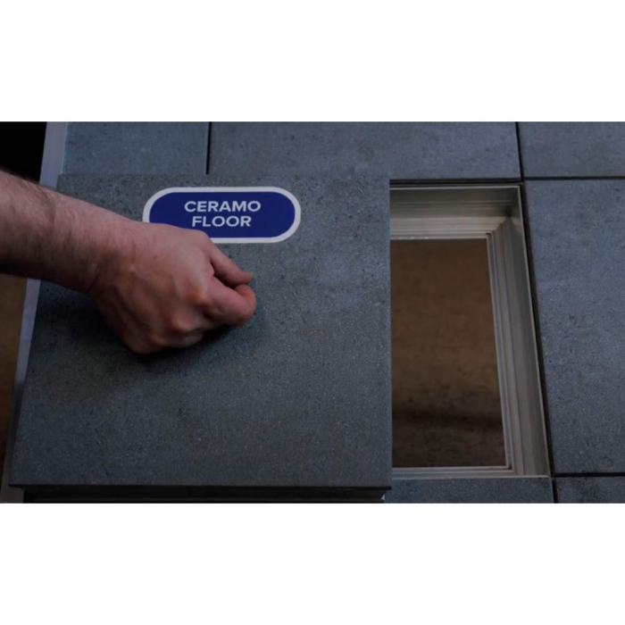 Usita de vizitare si acces pentru podea VentEurope D6060FL, 600x600 mm, adancime 50 mm, pentru montaj gresie, parchet, Aluminiu [3]