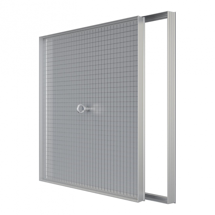 Usita de vizitare si acces pentru podea VentEurope D6060FL, 600x600 mm, adancime 50 mm, pentru montaj gresie, parchet, Aluminiu [4]
