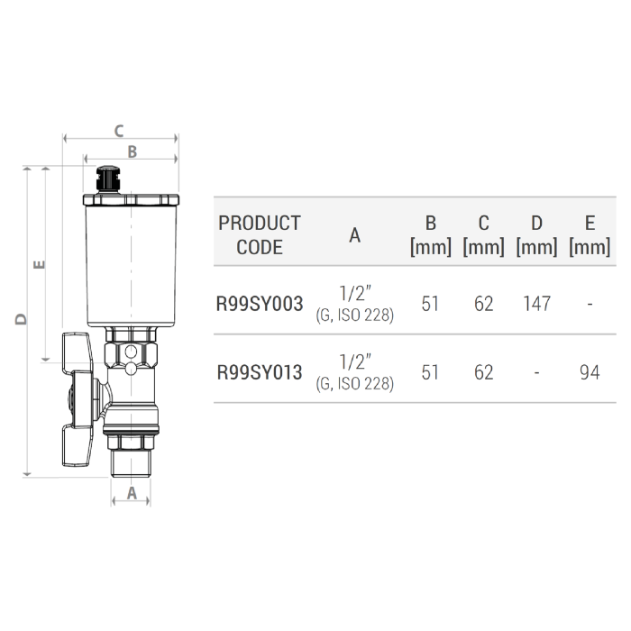 Valva automata de aerisire Giacomini R99SY013, 1/2” filet exterior, pentru sisteme solare termice, alama [4]
