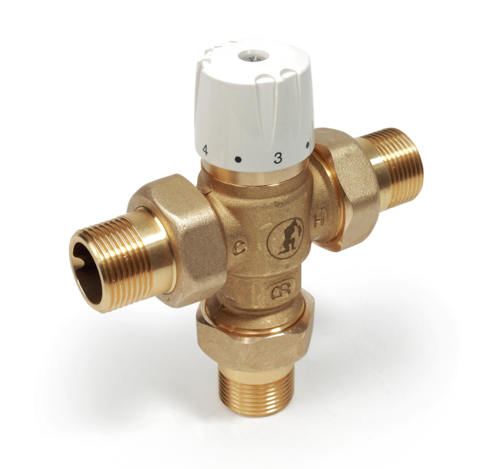 Valva termostatica Giacomini R156Y224, 1" - 3/4”, filet interior / exterior, alama, 30–65 °C, functie anti-oparire, pentru instalatii de apa calda menajera [1]