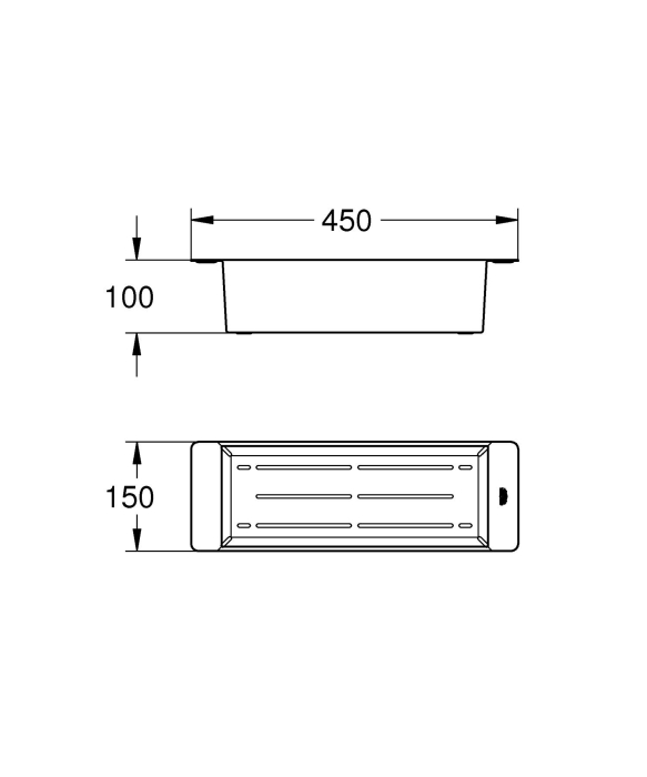 Vas chiuveta Grohe 40852AL0, 450 x 150 x 100 mm, otel inoxidabil, mat, grafit [3]